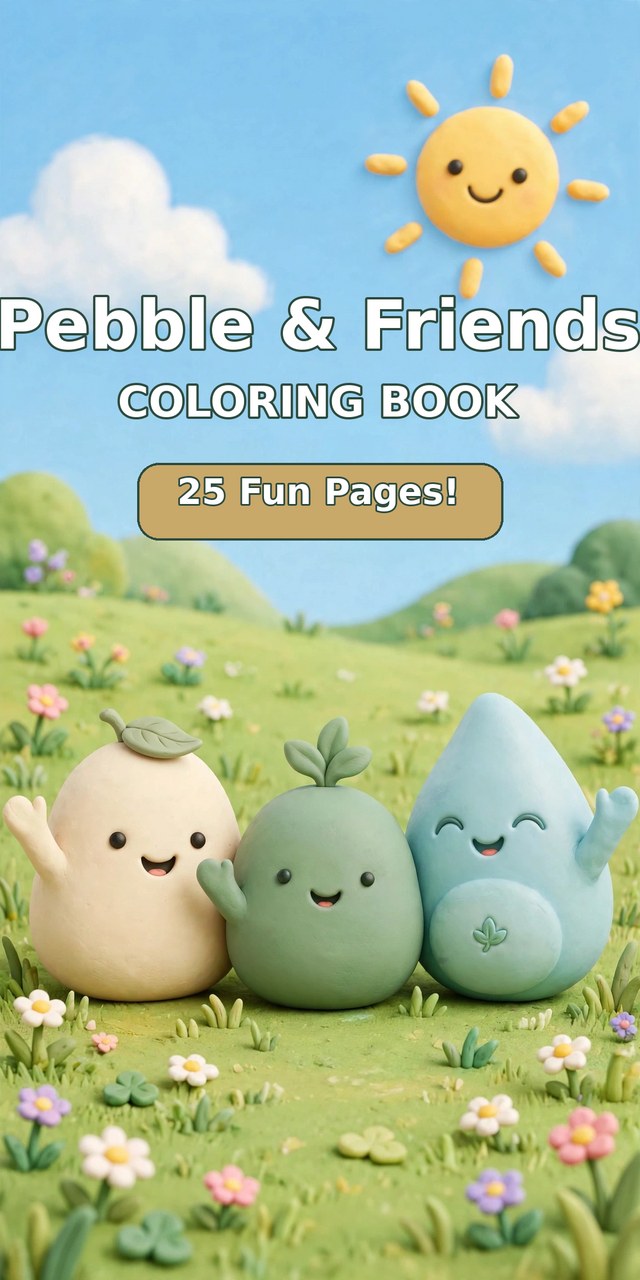Pebble and Friends coloring pack cover